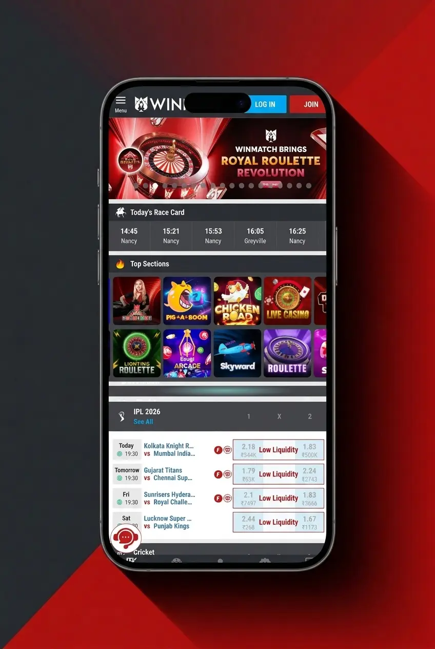 Winmatch app interface showing basketball betting markets on Android and iOS mobile devices