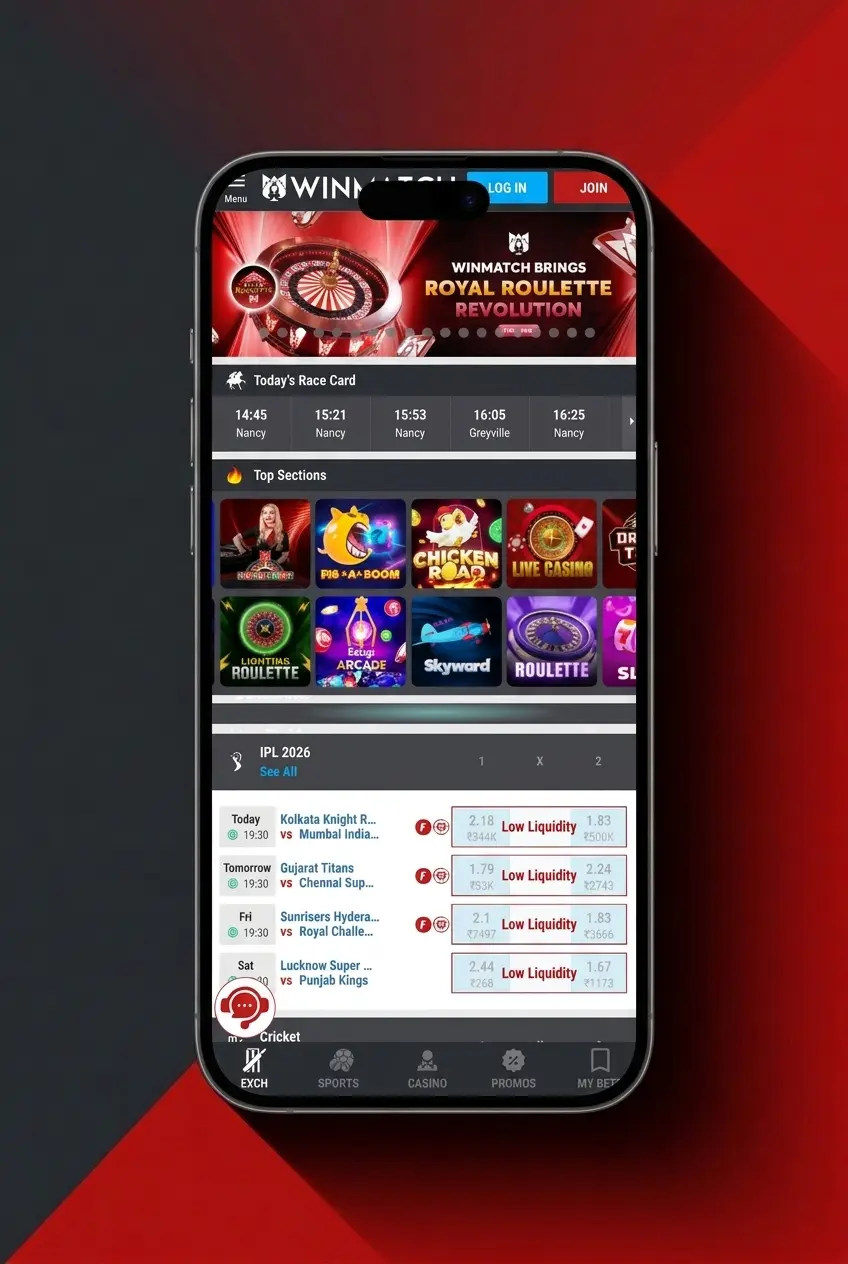 Winmatch app interface showing basketball betting markets on Android and iOS mobile devices