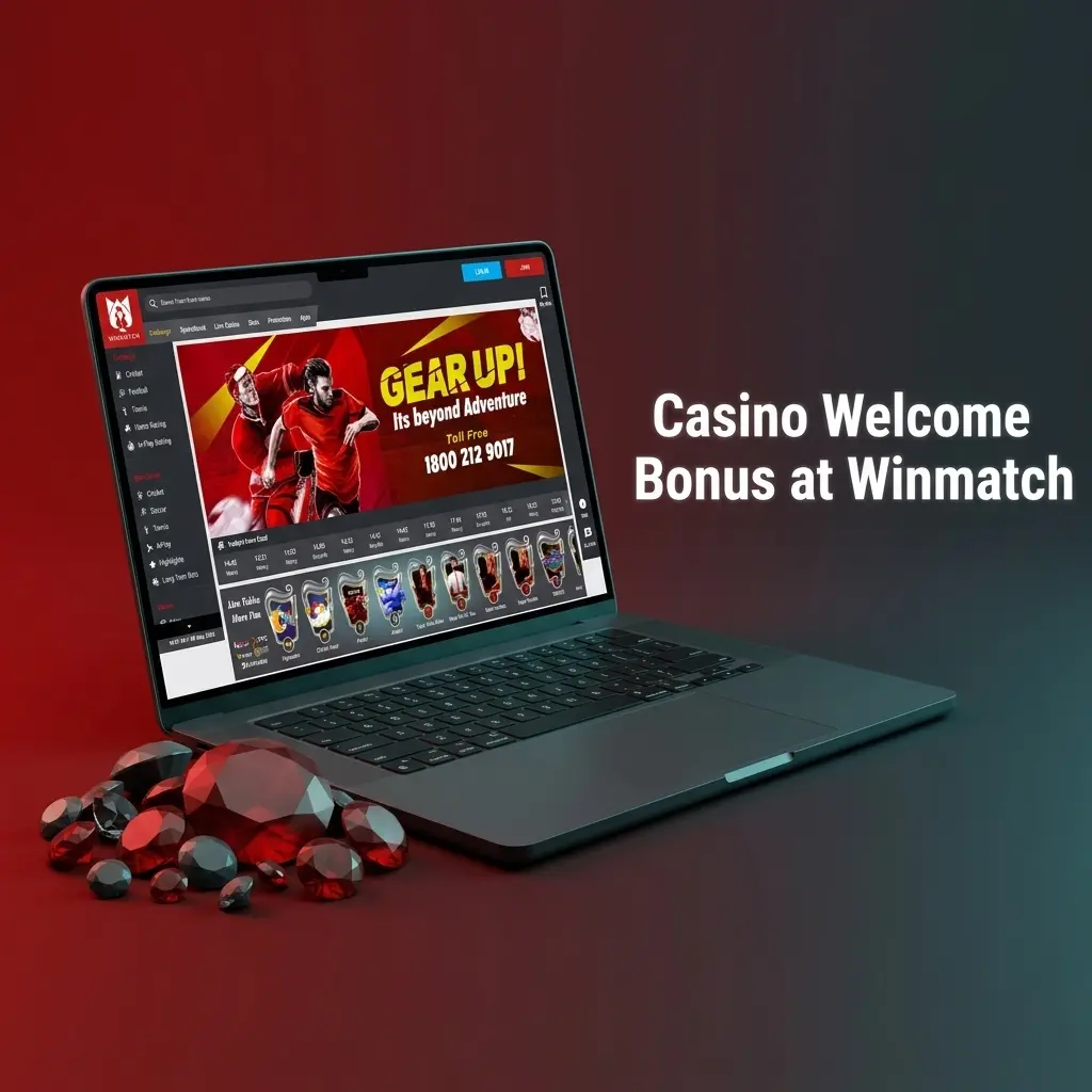 Winmatch Casino Welcome Bonus offering 100% match up to 25,000 INR on first deposit for new players
