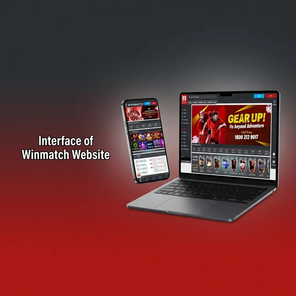 Winmatch website interface showing top navigation bar with Sports, Live Betting, Casino, Cybersports, and Promotions tabs