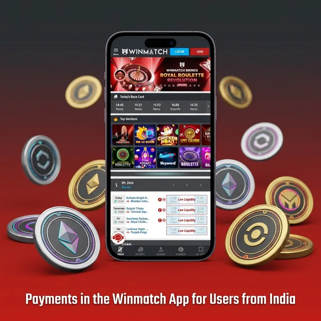 Winmatch app payment methods in India including UPI, PhonePe, Paytm, BHIM, Amazon Pay, and Net Banking