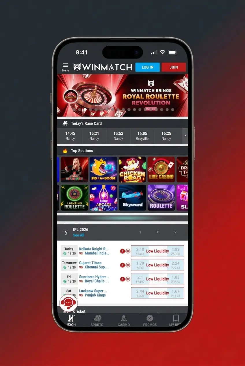 Step-by-step Winmatch Casino registration guide showing account creation, verification, KYC, deposit, and gameplay process
