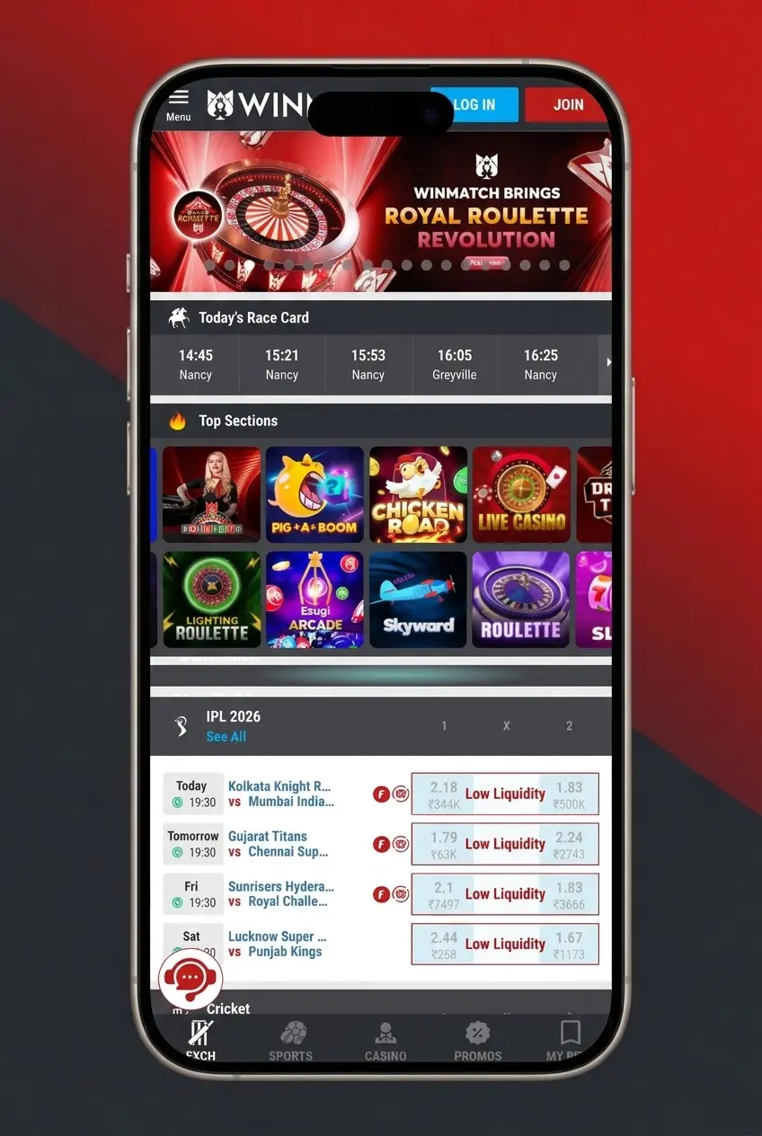 Steps to start playing live casino at Winmatch including sign up, deposit, and joining a live dealer table