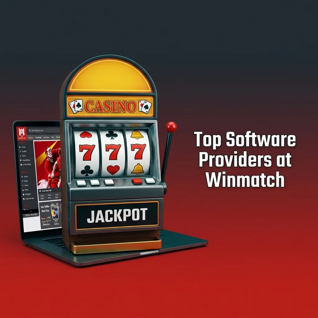 Top software providers at Winmatch including Pragmatic Play, NetEnt, Evolution Gaming, Spribe, and Ezugi logos