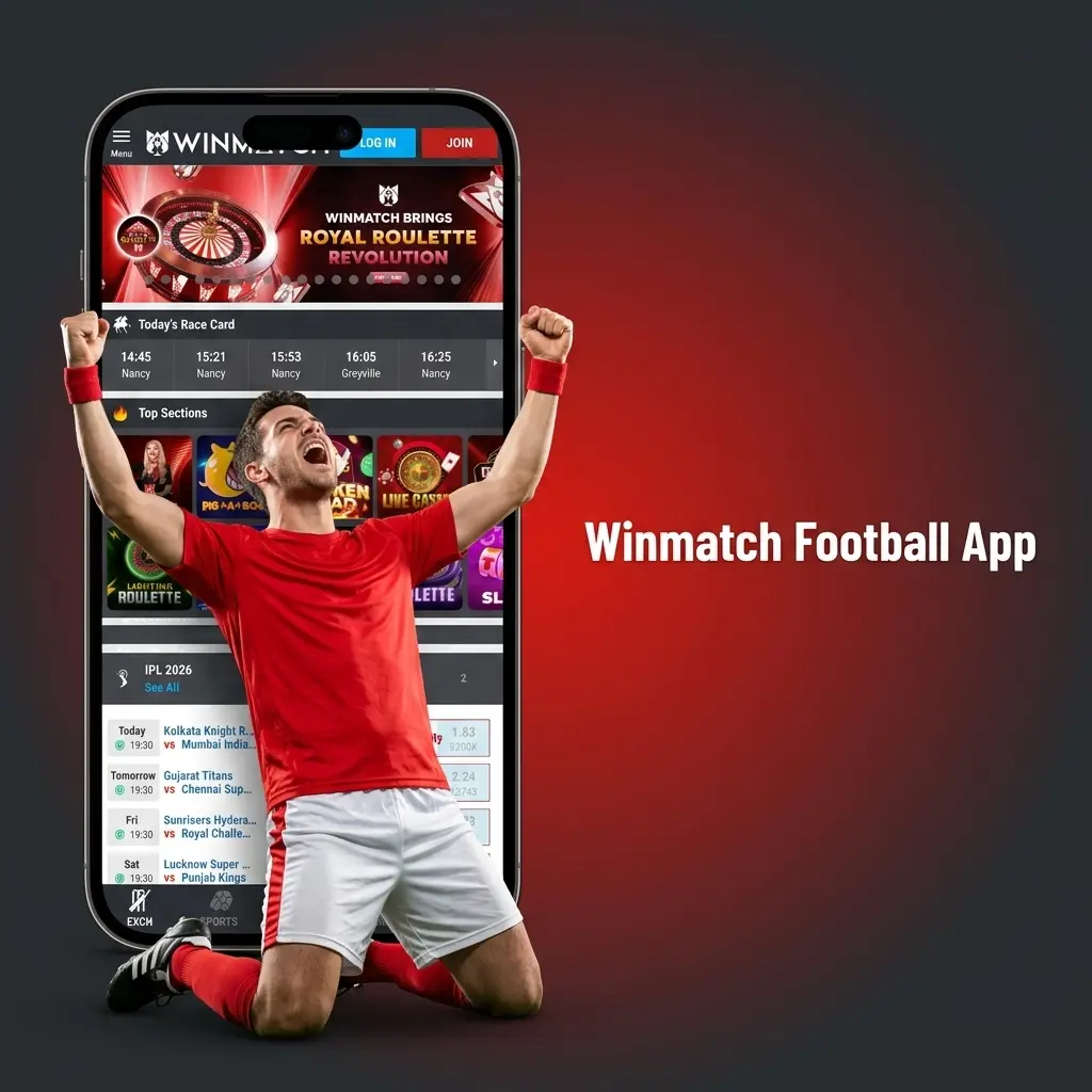 Winmatch football betting app on Android and iOS showing live markets, pre-match odds, deposits and withdrawals
