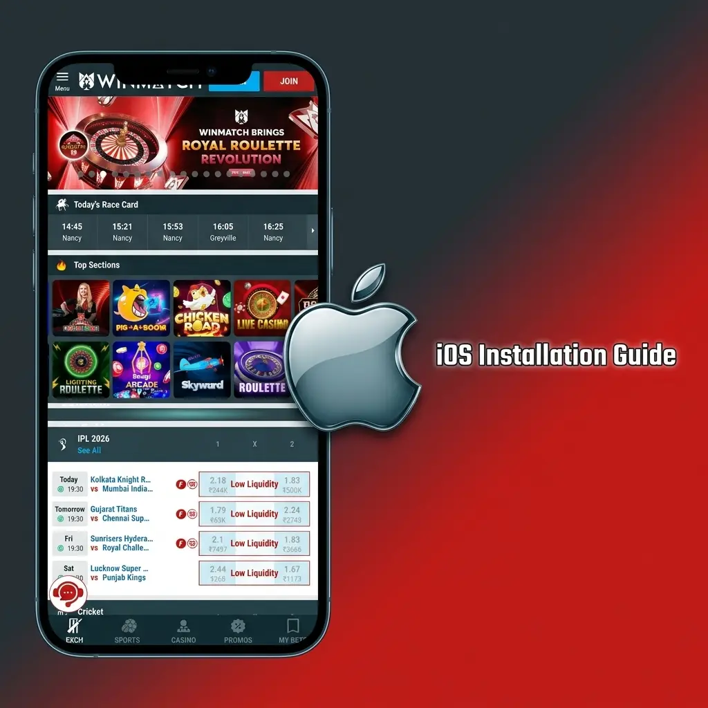 Winmatch iOS PWA installation guide showing Safari share menu and Add to Home Screen steps for Dota 2 betting