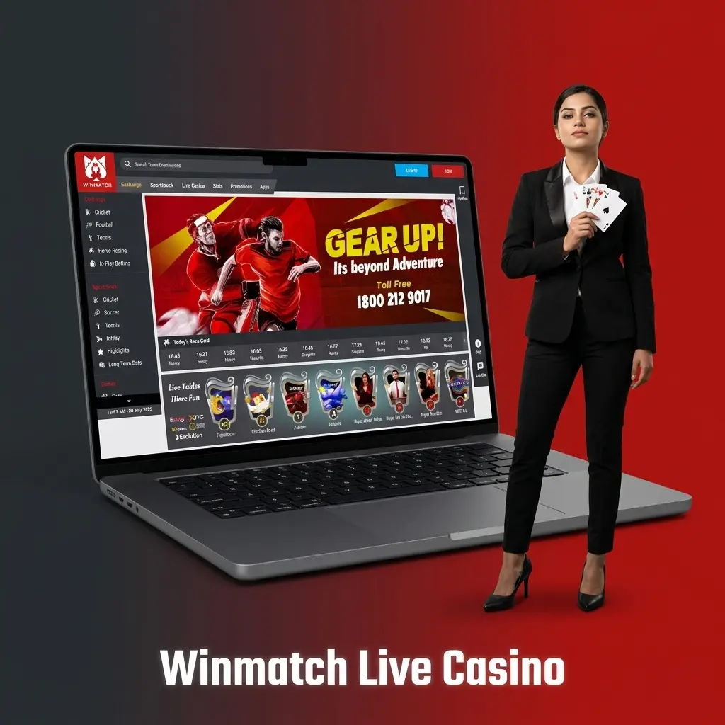 Winmatch live casino tables with professional dealers streaming HD games including roulette, blackjack, baccarat, Andar Bahar and Teen Patti