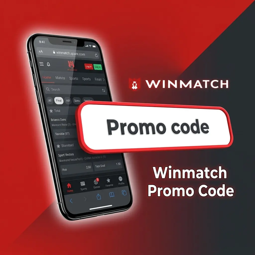 Winmatch promo code entry field offering 100% welcome bonus up to 25000 INR for new casino players