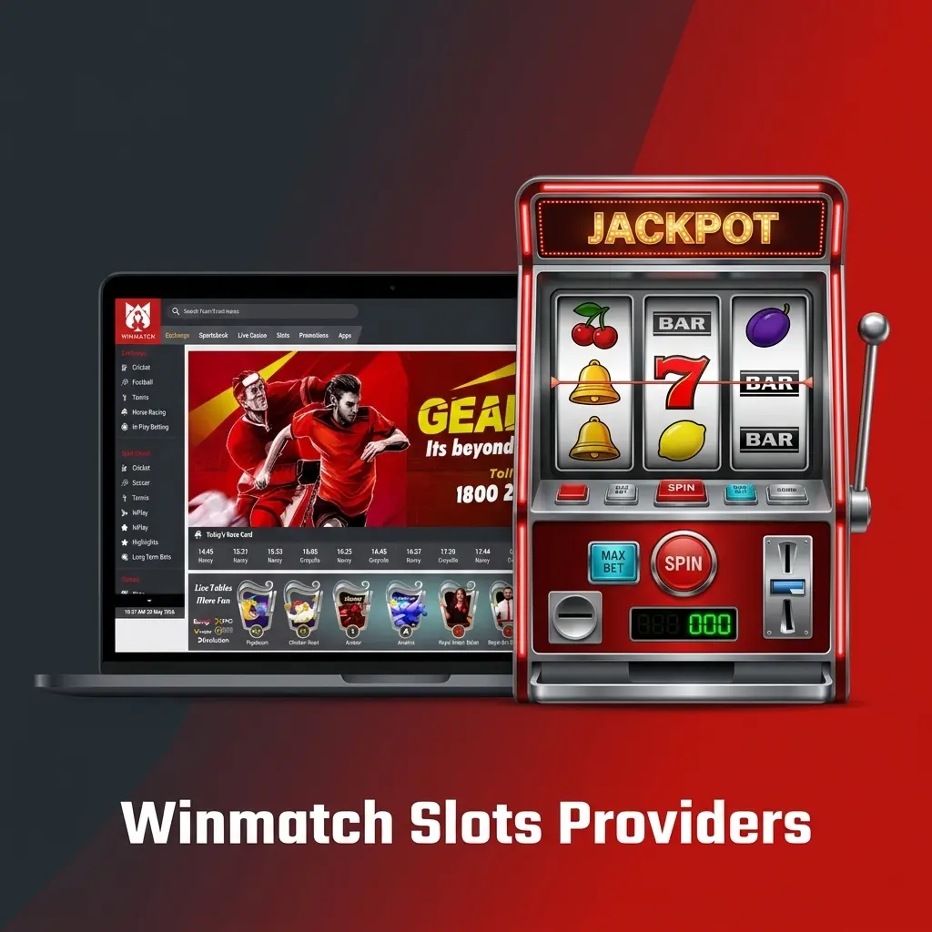 Winmatch slots providers logos including Pragmatic Play, NetEnt, Play'n GO, Habanero and more certified studios
