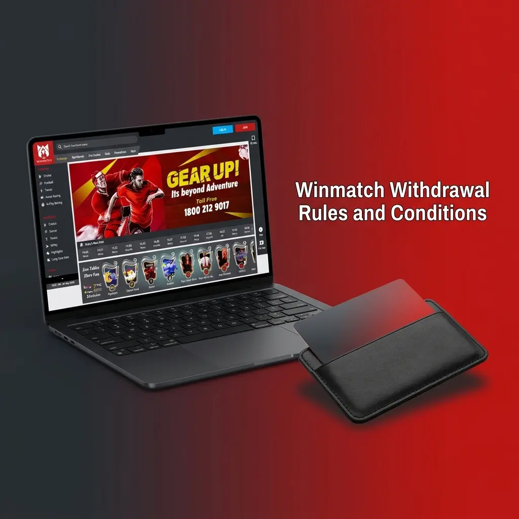 Winmatch withdrawal rules including account verification, wagering requirements, minimum amount, and payment method conditions